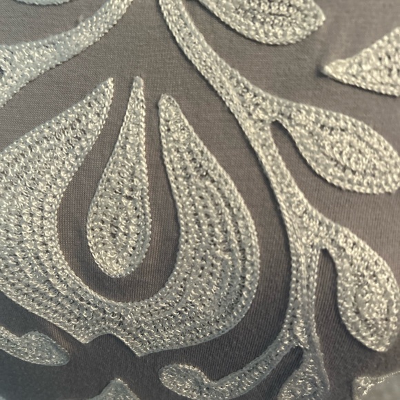 INC lined embroidered dove gray dress Size M. NWOTGS - Picture 2 of 4